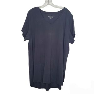 SOFT SURROUNDINGS High Low Short Sleeve Tee Shirt Black Sz 2X